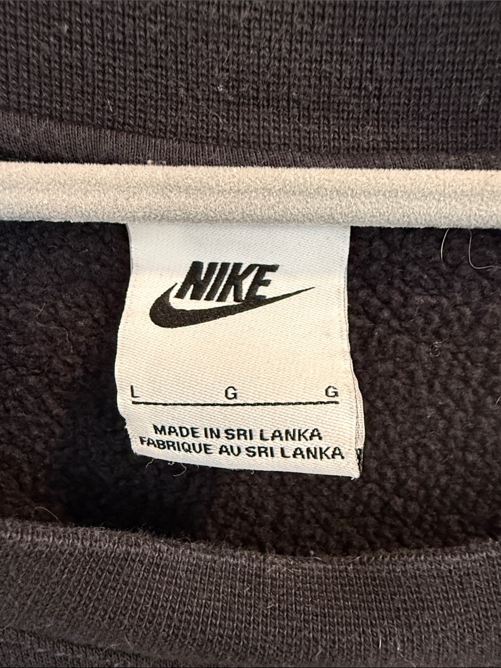 Nike Black Crewneck Sweatshirt with White Logo - Picture 2 of 3
